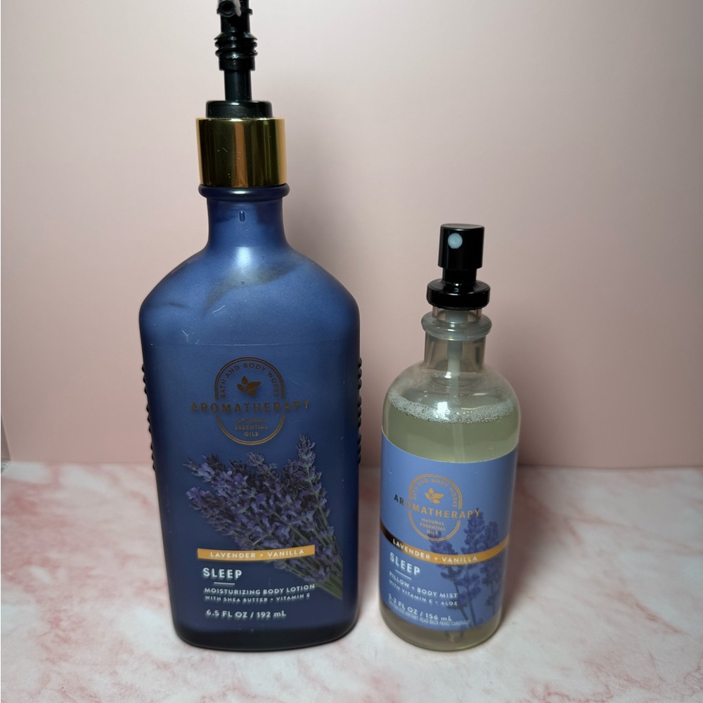 Bath & Body Sleep Lavender Vanilla Pillow + Body Mist & body lotion bundle
